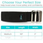 Vive Gait Belt (60 Inch) - Transfer Assist Device for Seniors, Elderly, Pediatric, Bariatric, Occupational and Physical Therapy - Medical Nursing Safety Long Gate Strap with Quick Release Metal Buckle from Vive Health