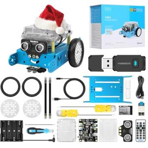 Makeblock mBot Starter Kit with Bluetooth Dongle, Learning & Education Toys with Arduino/Scratch Coding, Electronic Sensors, Building Robots for Kids Ages 8+, Computer Science Robot kit for Classroom from Makeblock