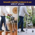 Drive Medical Trigger Release Folding Walker, Brushed Steel from Drive Medical