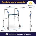 Drive Medical Trigger Release Folding Walker, Brushed Steel from Drive Medical
