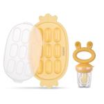 Haakaa Baby Fruit Food Feeder & Silicone Nibble Tray Combo - Breastmilk Popsicle Mold for Teething, Silicone Pacifier Feeder and Teether for Baby Teething & Infant Self Feeding by haakaa