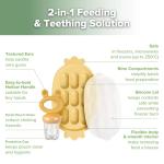 Haakaa Baby Fruit Food Feeder & Silicone Nibble Tray Combo - Breastmilk Popsicle Mold for Teething, Silicone Pacifier Feeder and Teether for Baby Teething & Infant Self Feeding by haakaa