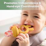 Haakaa Baby Fruit Food Feeder & Silicone Nibble Tray Combo - Breastmilk Popsicle Mold for Teething, Silicone Pacifier Feeder and Teether for Baby Teething & Infant Self Feeding by haakaa