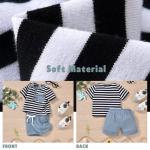 Aalizzwell 6-12 Months Infant Baby Boys Summer Clothes T Shirt Harem Shorts Outfit Spring Striped Clothing 9 Months Blue from 