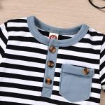 Aalizzwell 6-12 Months Infant Baby Boys Summer Clothes T Shirt Harem Shorts Outfit Spring Striped Clothing 9 Months Blue from 