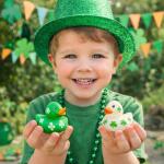 4E's Novelty 24 Pack St Patricks Day Rubber Ducks - 2 inch Green Shamrock Rubber Duckies Bulk - St. Patrick's Day Gifts for Kids Party Favors Accessories by 4E's Novelty