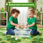 4E's Novelty 24 Pack St Patricks Day Rubber Ducks - 2 inch Green Shamrock Rubber Duckies Bulk - St. Patrick's Day Gifts for Kids Party Favors Accessories by 4E's Novelty