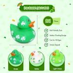 4E's Novelty 24 Pack St Patricks Day Rubber Ducks - 2 inch Green Shamrock Rubber Duckies Bulk - St. Patrick's Day Gifts for Kids Party Favors Accessories by 4E's Novelty
