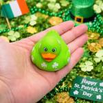 4E's Novelty 24 Pack St Patricks Day Rubber Ducks - 2 inch Green Shamrock Rubber Duckies Bulk - St. Patrick's Day Gifts for Kids Party Favors Accessories by 4E's Novelty