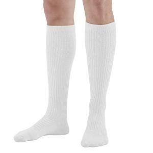 Ames Walker AW Men's Casual 15 20mmHg Compression Knee High Socks White Xlarge by Ames Walker
