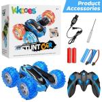 Remote Control car,2.4GHz Electric Race Stunt Car,Double Sided 360Â° Rolling Rotating Rotation, LED Headlights RC 4WD High Speed Off Road for 3 4 5 6 7 8-12 Year Old Boy Toys (Blue) by KKONES