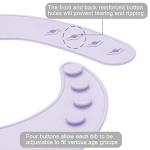 Set of 2 Colors Clear Cute Clear Silicone Baby Bibs for Babies & Toddlers (10-72 Months) by Panda Ear-Waterproof, Soft, Unisex, Non Messy - Light Blue/Purple from PandaEar