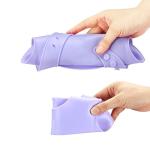 Set of 2 Colors Clear Cute Clear Silicone Baby Bibs for Babies & Toddlers (10-72 Months) by Panda Ear-Waterproof, Soft, Unisex, Non Messy - Light Blue/Purple from PandaEar