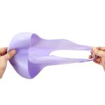 Set of 2 Colors Clear Cute Clear Silicone Baby Bibs for Babies & Toddlers (10-72 Months) by Panda Ear-Waterproof, Soft, Unisex, Non Messy - Light Blue/Purple from PandaEar