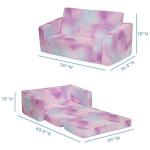 Delta Children Cozee Flip-Out Sofa - 2-in-1 Convertible Sofa to Lounger for Kids, Pink Tie Dye by AmazonUs/DEMQX