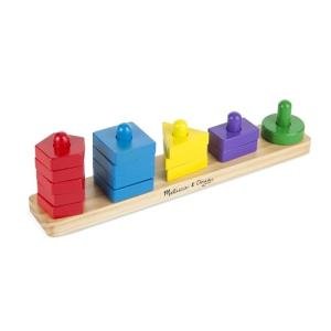 Melissa & Doug Stack and Sort Board - Wooden Educational Toy With 15 Solid Wood Pieces from Melissa & Doug