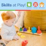 Melissa & Doug Stack and Sort Board - Wooden Educational Toy With 15 Solid Wood Pieces from Melissa & Doug