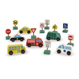 Melissa & Doug Wooden Vehicles and Traffic Signs With 6 Cars and 9 Signs from Melissa & Doug