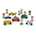 Melissa & Doug Wooden Vehicles and Traffic Signs With 6 Cars and 9 Signs from Melissa & Doug