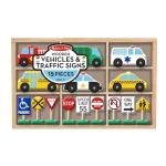 Melissa & Doug Wooden Vehicles and Traffic Signs With 6 Cars and 9 Signs from Melissa & Doug