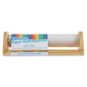 Melissa & Doug Wooden Tabletop Paper Roll Dispenser With White Bond Paper (12 inches x 75 feet) - Drawing, Art, Craft Paper Roll For Kids from Melissa & Doug