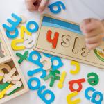 Melissa & Doug See & Spell Wooden Educational Toy With 8 Double-Sided Spelling Boards and 64 Letters from Melissa & Doug