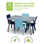 Delta Children Kids Table and Chair Set (4 Chairs Included) - Ideal for Arts & Crafts, Snack Time, Homeschooling, Homework & More, Grey/Blue from Delta Enterprise Corp - PLA