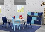 Delta Children Kids Table and Chair Set (4 Chairs Included) - Ideal for Arts & Crafts, Snack Time, Homeschooling, Homework & More, Grey/Blue from Delta Enterprise Corp - PLA