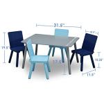 Delta Children Kids Table and Chair Set (4 Chairs Included) - Ideal for Arts & Crafts, Snack Time, Homeschooling, Homework & More, Grey/Blue from Delta Enterprise Corp - PLA