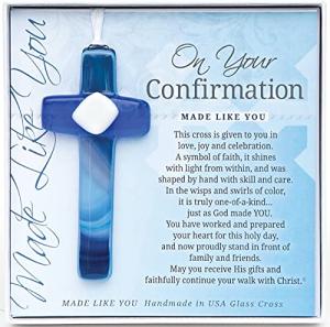 The Grandparent Gift Handmade Glass, Confirmation Gift Cross for Boy from The Grandparent Gift