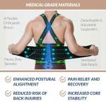 NeoTech Care Adjustable Back Brace Lumbar Support Belt with Suspenders, Charcoal Color, Size XXL from NEOtech Care