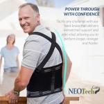 NeoTech Care Adjustable Back Brace Lumbar Support Belt with Suspenders, Charcoal Color, Size XXL from NEOtech Care