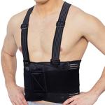 NeoTech Care Adjustable Back Brace Lumbar Support Belt with Suspenders, Charcoal Color, Size XXL from NEOtech Care