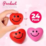 4E's Novelty Heart Stress Ball (24 Pack) Bulk Mini 1.5" - Valentines Squishies - for Class Valentines Party Favors for Kids, Valentines Day Gifts for Kids Classroom from 4E's Novelty