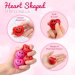 4E's Novelty Heart Stress Ball (24 Pack) Bulk Mini 1.5" - Valentines Squishies - for Class Valentines Party Favors for Kids, Valentines Day Gifts for Kids Classroom from 4E's Novelty