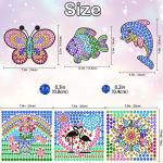 6 Sheets Diamond Window Art Craft Kits for Kids, Suncatcher Kit for Ages 6 7 8 9 10 Flower Sun Dolphin DIY Diamond Painting Kit for Girls or Boys Ages 6+ Gemstone Sticker as Christmas Party Decor from Yazhiji