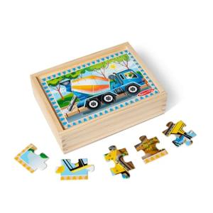 Melissa & Doug Construction Vehicles 4-in-1 Wooden Jigsaw Puzzles (48 pcs) from Melissa & Doug