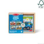 Melissa & Doug Construction Vehicles 4-in-1 Wooden Jigsaw Puzzles (48 pcs) from Melissa & Doug