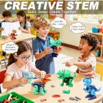 Dinosaur Toys for 3 4 5 6 7 Year Old Boys, Take Apart Dinosaur Toys for Kids 3-5 STEM Construction Building Toys with Electric Drill for Kids Ages 3-8, Dinosaur Toy Christmas Birthday Gifts Boys Girls by Laradola