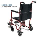 Everest & Jennings Transport Wheelchair, Lightweight & Compact Folding Aluminum, 17" Seat, Red by GF Health Products, Inc.