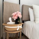 CHICVITA Small Woven Rope Gift Basket, Baby Nursery Storage Basket for Towels, Snacks, Toys, Diapers, Rectangle Shelf Basket for Bathroom, Cute Brown Basket, 13 x 9.8 x 4.9 inches from CHICVITA