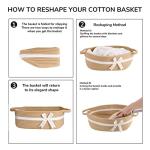 CHICVITA Small Woven Rope Gift Basket, Baby Nursery Storage Basket for Towels, Snacks, Toys, Diapers, Rectangle Shelf Basket for Bathroom, Cute Brown Basket, 13 x 9.8 x 4.9 inches from CHICVITA