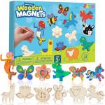 JOYIN 12 Wooden Magnet Creativity Arts & Crafts Painting Kit Decorate Your Own for Kids Paint Gift, Birthday Parties and Family Crafts, Easter Basket Stuffers. from Joyin Inc