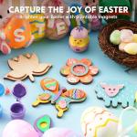 JOYIN 12 Wooden Magnet Creativity Arts & Crafts Painting Kit Decorate Your Own for Kids Paint Gift, Birthday Parties and Family Crafts, Easter Basket Stuffers. from Joyin Inc