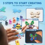 JOYIN 12 Wooden Magnet Creativity Arts & Crafts Painting Kit Decorate Your Own for Kids Paint Gift, Birthday Parties and Family Crafts, Easter Basket Stuffers. from Joyin Inc