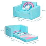 Delta Children Cozee Flip-Out Chair - 2-in-1 Convertible Chair to Lounger for Kids, Blue Unicorn from Delta Children