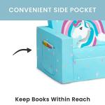Delta Children Cozee Flip-Out Chair - 2-in-1 Convertible Chair to Lounger for Kids, Blue Unicorn from Delta Children