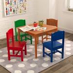KidKraft Nantucket Kid's Wooden Table & 4 Chairs Set with Wainscoting Detail - Primary, Gift for Ages 3-8 from KidKraft
