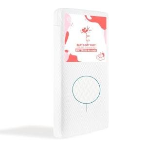 Dream On Me Baby Fairy 5â Foam Crib & Toddler Bed Mattress in a Box, White I Greenguard Gold Certified I JPMA Certified by Dream On Me