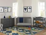 Storkcraft Hillcrest 5-in-1 Convertible Crib (Gray) - Converts from Baby Crib to Toddler Bed, Daybed and Full-Size Bed, Fits Standard Full-Size Crib Mattress, Adjustable Mattress Support Base by Status by StorkCraft Mfg.